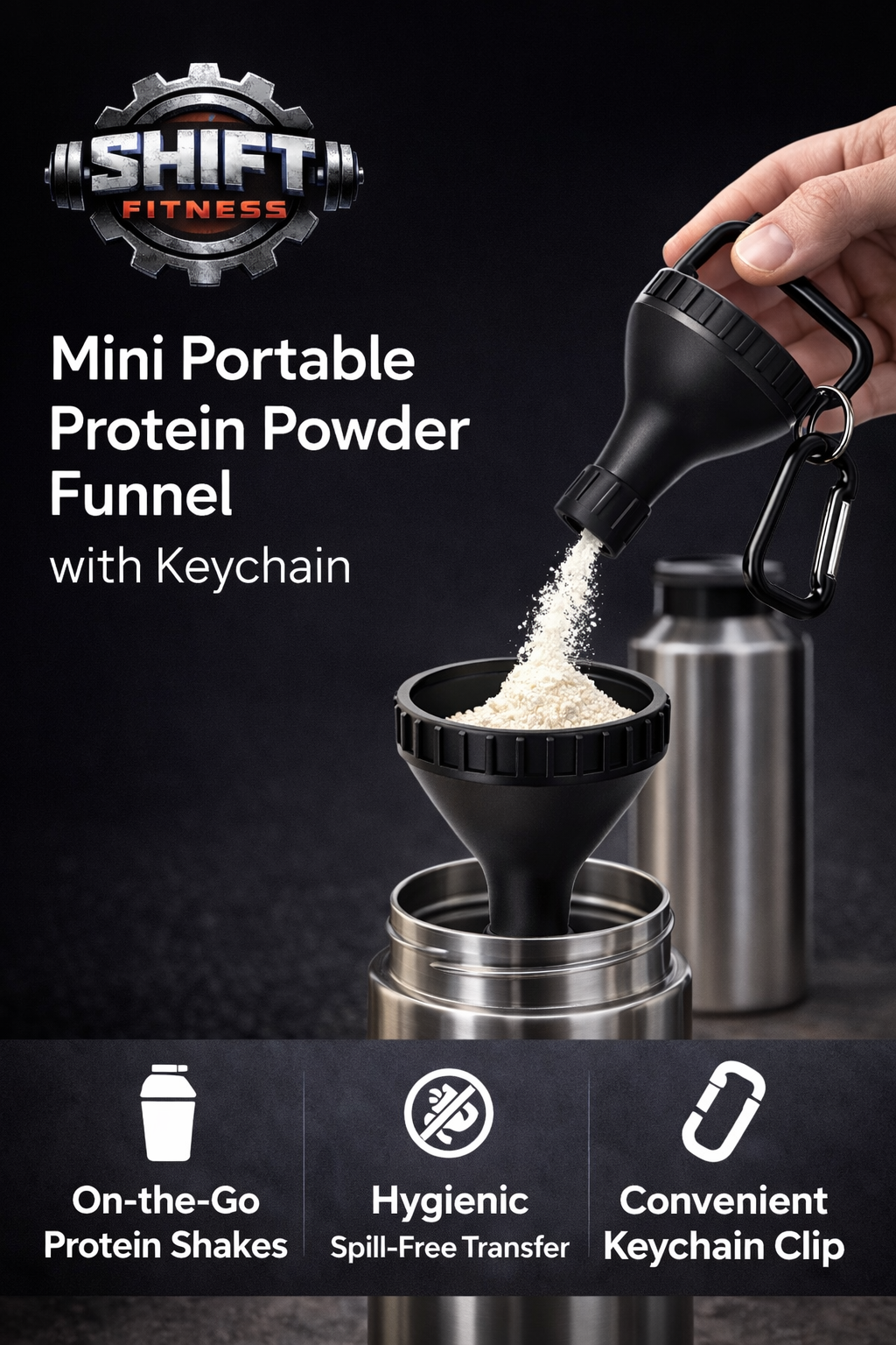 Mini portable protein powder funnel