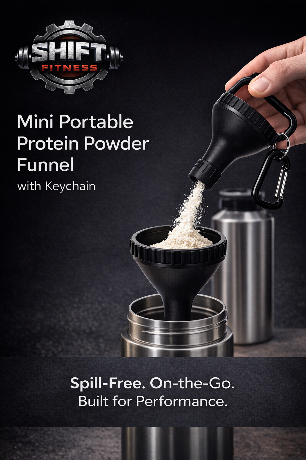 Mini portable protein powder funnel